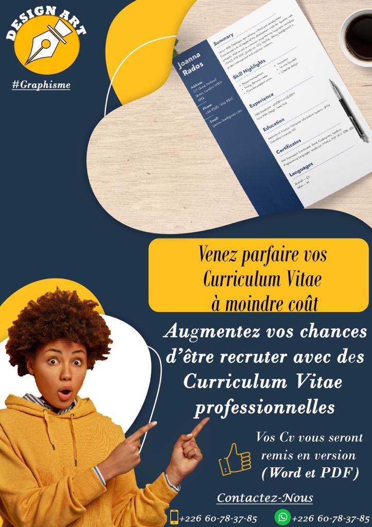 Conception de CV et lettre de motivation Conception de cv et lettre de motivation en moins de 24 heure
