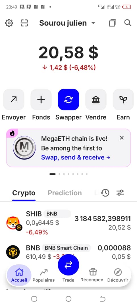 Ventes et Achats dollars USDT Bonjour cher client.
VSH-Exchange est disponible pour toutes vos achats et ventes de dollars virtuelle. Veuillez nous laisser un message sur notre WhatsApp pour tout vos achats et ventes de dollars (USDT, BNB, TRX, ETH, BTC, SHIBA INU) et plusieurs d
